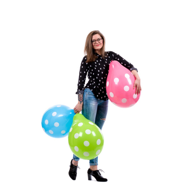 BALLOONS UNITED - QUALATEX Round Balloon 16" (40cm) Polka Dots Standard