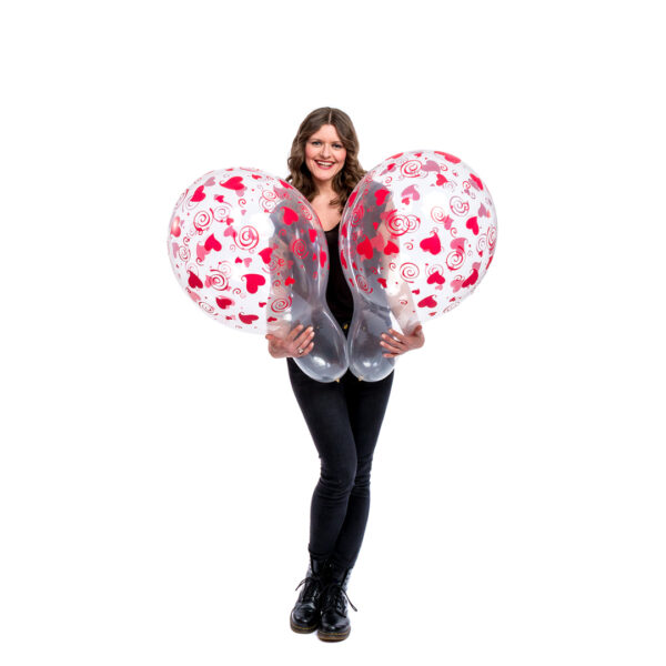 BALLOONS UNITED - QUALATEX Stuffer Balloon 18" (46cm) Swirling Hearts